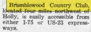 Bramblewood Country Club - Feb 13 1969 Ad